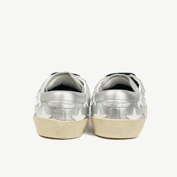 Saint Laurent Court Classic Star Metallic Silver Low-Top Sneakers - Picture 3 of 10